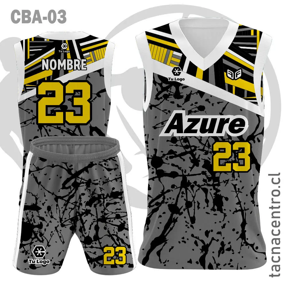 Camiseta de Basketball Gris con Amarillo