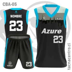 Camiseta de Basketball negro con mangas celestes