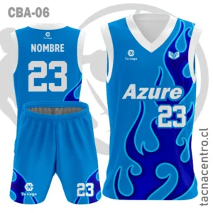 Camisetas de Basketball celeste con fuego azul