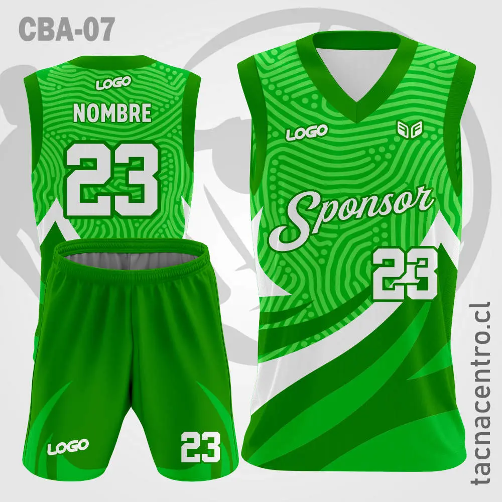 Camiseta de Basketball Verde con linea blanca