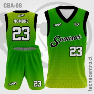 Camisetas de Basketball verde con mangas negras