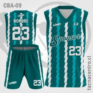 Camiseta de Basketball verde con franjas blancas