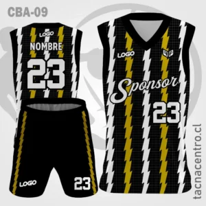 Camisetas de Basketball negra con franjas blancas
