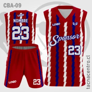 Camisetas de Basketball roja con franjas blancas