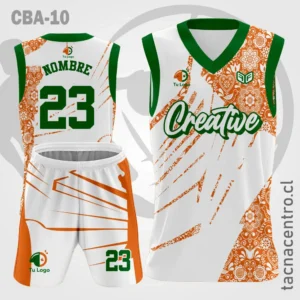 Camisetas de Basketball blanca con Mangas Verdes