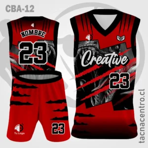 Camisetas de Basketball rojo negro con garras