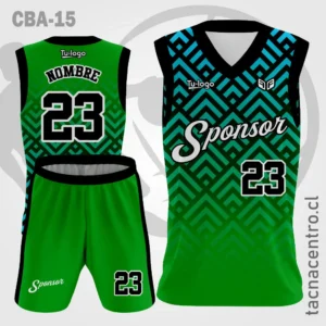 Camisetas de Basketball verde con mangas negras