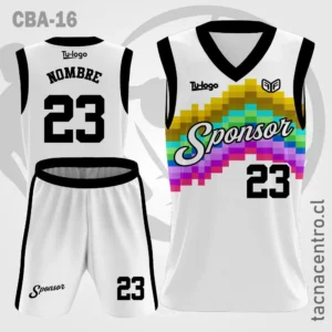 Camisetas de Basketball Blanco colores en el pecho