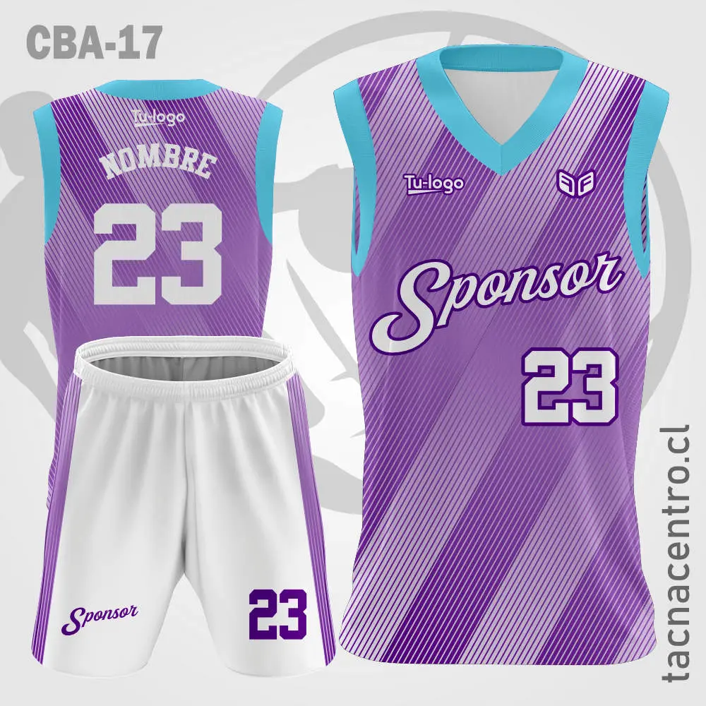 Camiseta de Basketball Morado con mangas celestes