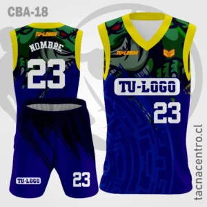 Camisetas de Basketball azul negro mangas amarillas