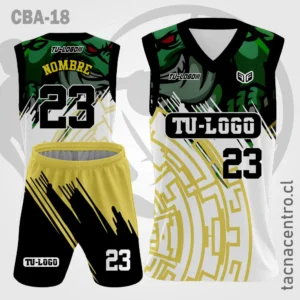 Camiseta de Basketball blanco verde dorado