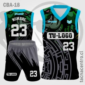 Camisetas de Basketball negro gris mangas celestes