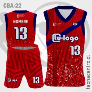 Camisetas de Basketball rojo mangas azul