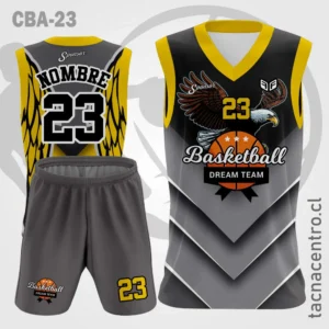 Camisetas de Basketball Negro diseño gris