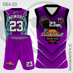 Camisetas de Basketball morado con alas en la espalda
