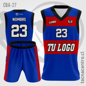 Camisetas de Basketball azul franjas rojas mangas negras