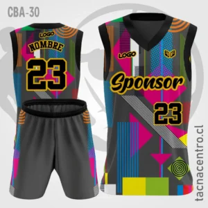 Camiseta de Basketball Gris con colores