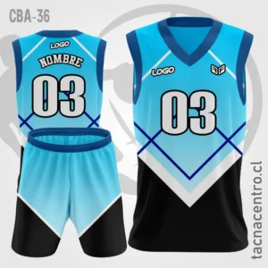 Camisetas de Basquetbol celeste con base negra