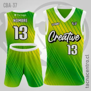 Camisetas de Basquetbol Amarillo verde con rayas y mangas blancas