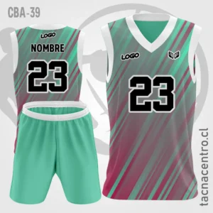 Camisetas de Basquetbol turquesa lila con rayas