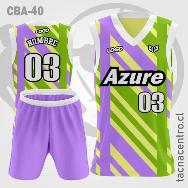 Camiseta de Basquetbol Naranja Gris y Negras 3 Camisetas de Basquetbol lila verde amarillo