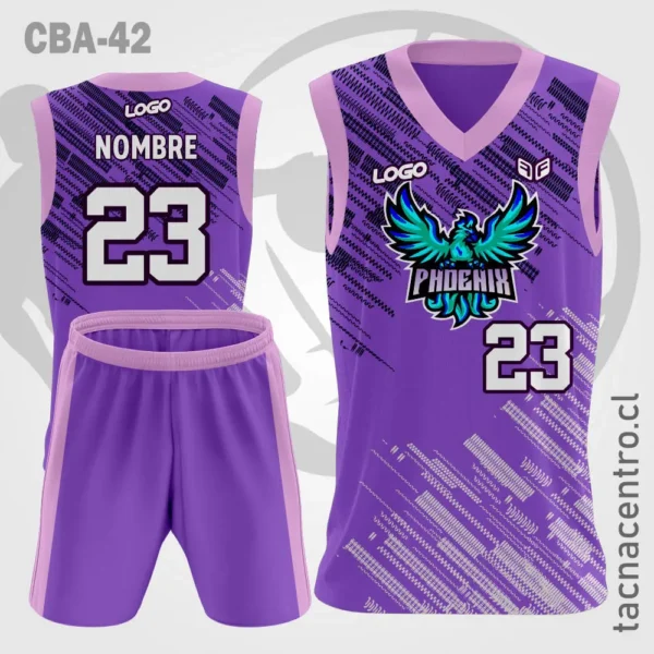 Camiseta de Basquetbol Morado Aguila Mangas lila 1 Camiseta de Basquetbol Morado Aguila Mangas lila