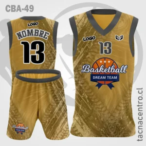 Camisetas de Basquetbol cafe con textura mangas verde cafe