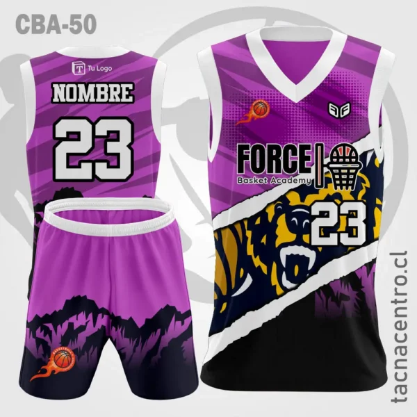 Camiseta de Basquetbol Oso Rojo y negro 3 Camisetas de Basquetbol Oso morado y negro