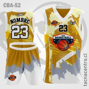 Camisetas de Basquetbol amarillo gris mangas blancas