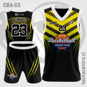 Camisetas de Basquetbol Blanco con rayas amarillas