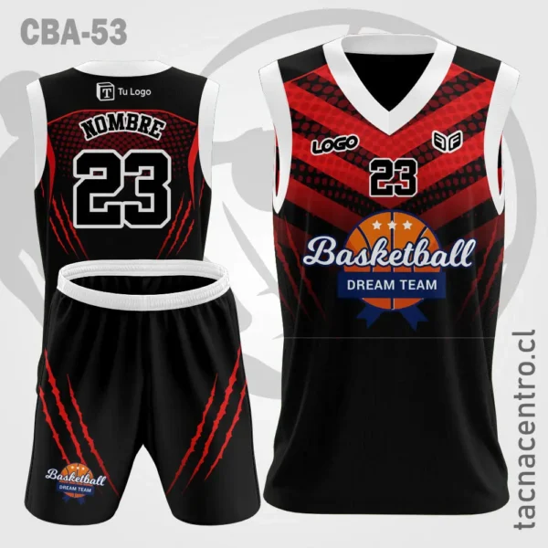 Camisetas de Basquetbol Blanco con rayas rojas