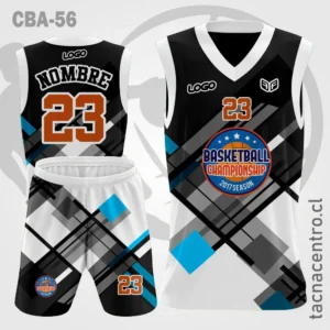 Camisetas de Basketball Negras blancas y mangas blancas
