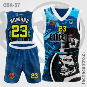 Camiseta de Basketball Azul celeste calavera