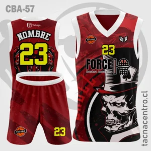 Camisetas de Basketball rojo calavera