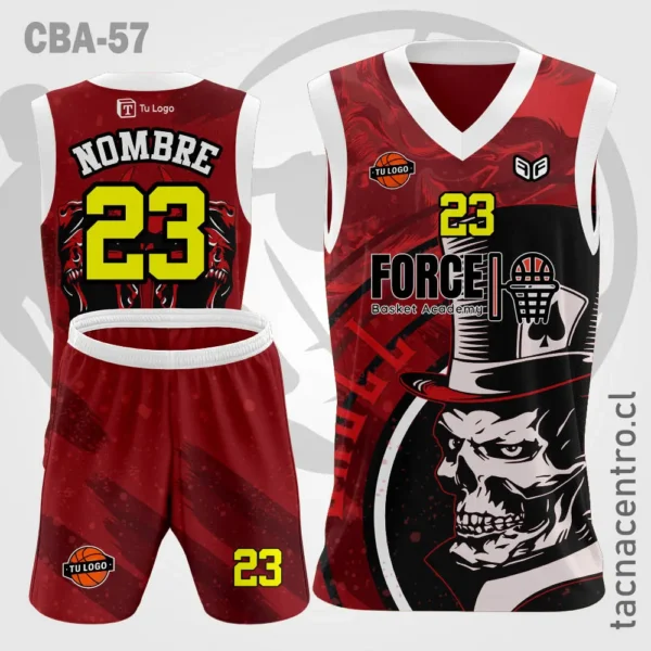 Camiseta de Basketball Azul celeste calavera 2 Camisetas de Basketball rojo calavera