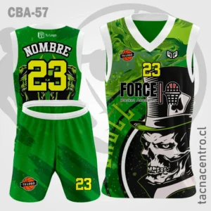 Camisetas de Basketball verde calavera