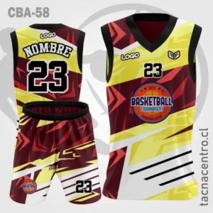 Camisetas de Basketball amarillo guinda mangas negras