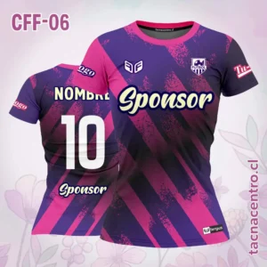 Camisetas de Futbol para Mujeres 14 Camiseta de Futbol Femenino Franjas Rosadas