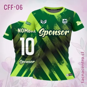 Camiseta de Futbol Femenino Franjas verdes