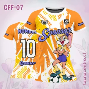 Camiseta de Futbol Femenino naranja blanco