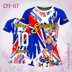 Camiseta de Futbol Femenino azul rojo