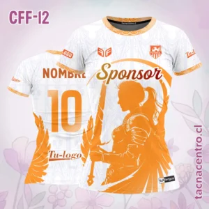 Camiseta de Futbol Femenino Guerrera naranja Blanco