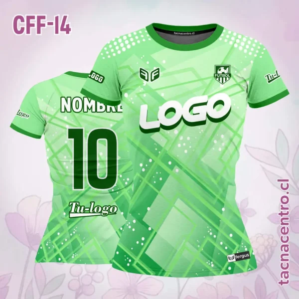 Camiseta de Futbol Femenino Rosado Amarillo 3 Camiseta de Futbol Femenino verde rayas
