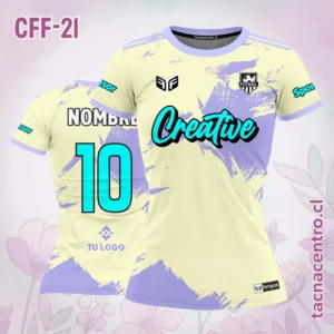 Camisetas de Futbol para Mujeres 19 Camiseta de Futbol Femenino Amarillo Pastel Lila