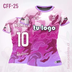 Camiseta de Futbol Femenino rosado con Manchas oscuras