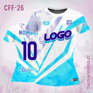 Camisetas de Futbol para Mujeres 13 Camiseta de Futbol Femenino celeste Blanco Rayas