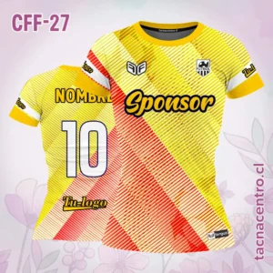 Camiseta de Futbol Femenino amarillo rojo Puntos