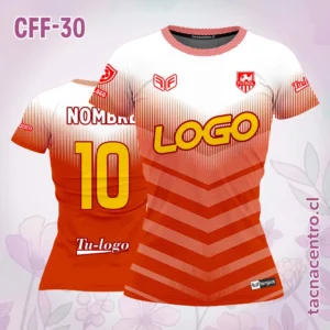 Camiseta de Futbol Femenino blanco Rayas rojas