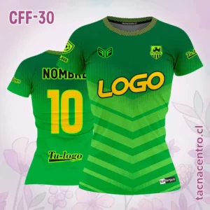 Camiseta de Futbol Femenino verde Rayas