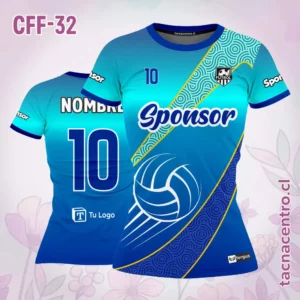 Camiseta de Futbol Femenino Azul Pelota Celeste
